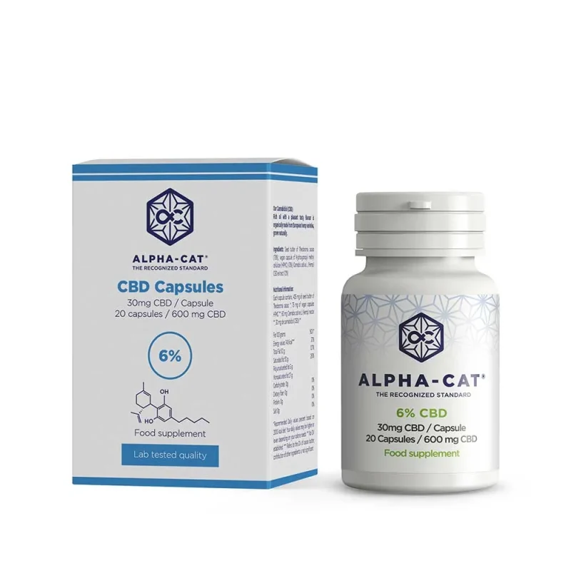 CBD капсули масло от канабис - 600 mg - Alpha CAT