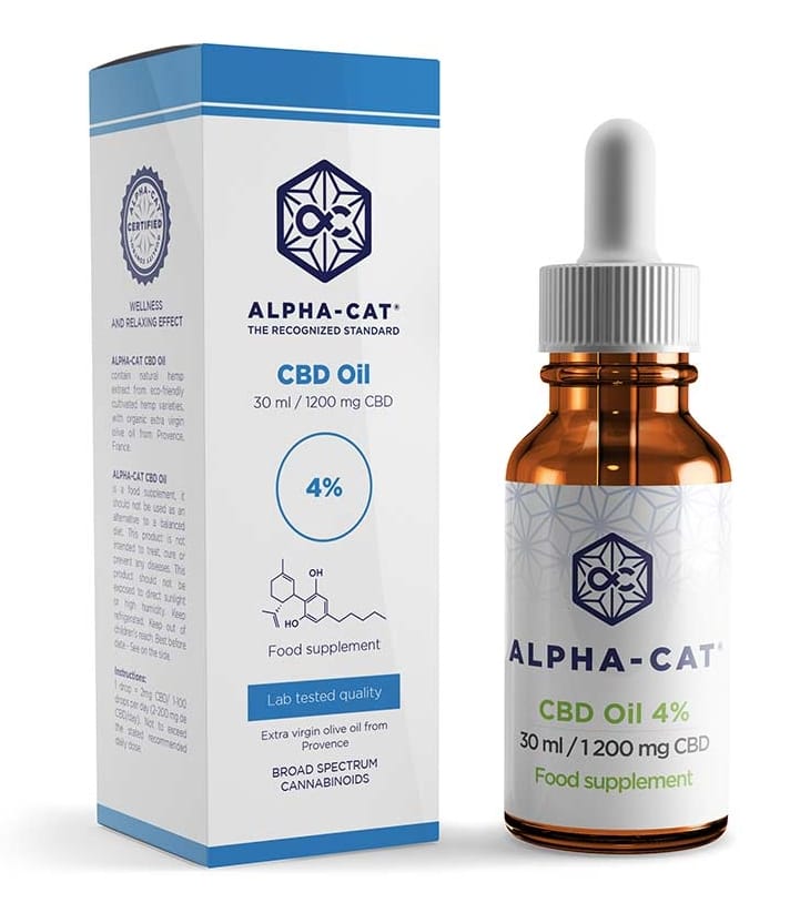 CBD конопено масло 4% - 1200 mg - Alpha CAT